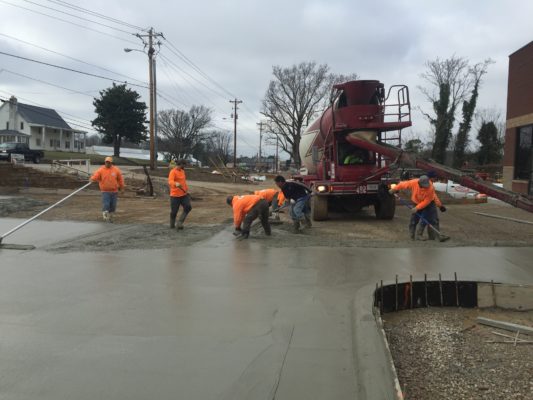 commercial concrete pour