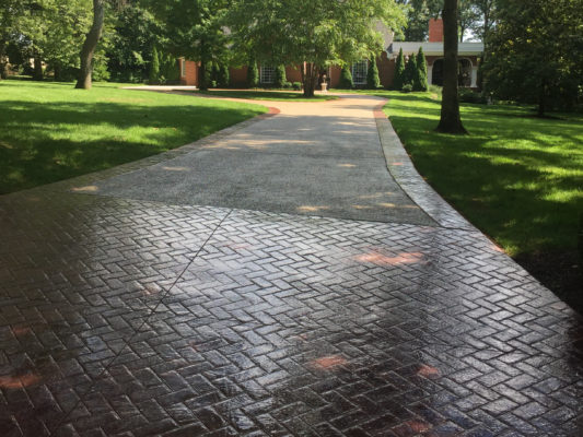 stamped concrete driveway